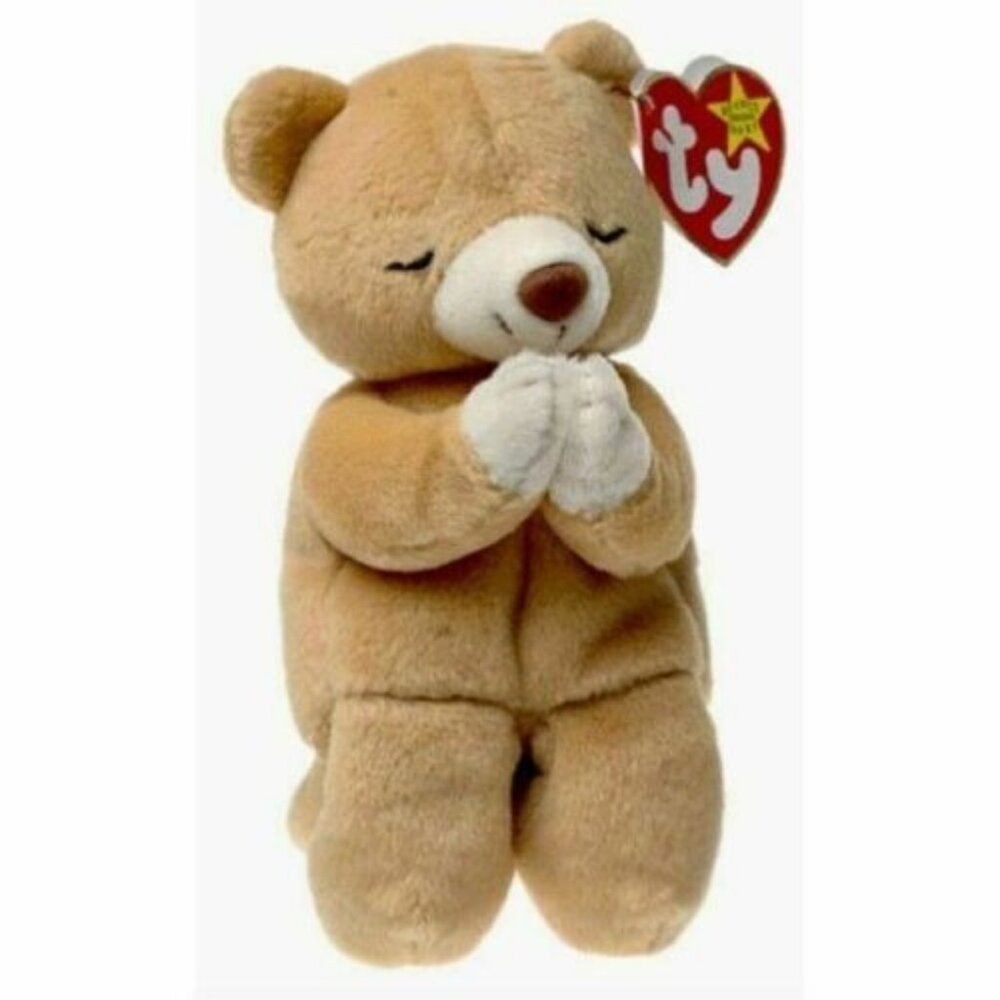 Ty Beanie Baby Hope the Praying Bear 1998 Tan Plush Pristine w/ Tag
